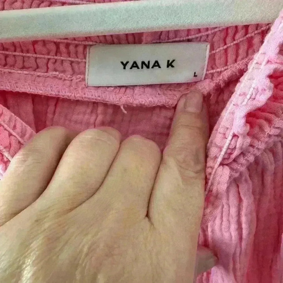 ADORABLE YanaK Magnolia Mini Dress (dbl gauze)~light pink~ large~ NWT! - Picture 3 of 5